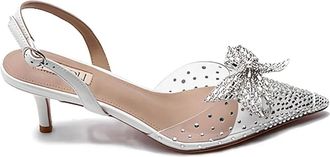 Nicoli 50 mm Trudi pumps verfraaid met kristallen strik - Grijs