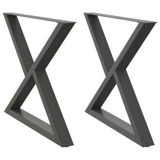 Berkfield Home Dining Table Legs 2 pcs Anthracite 90x(72-73.3) cm Steel in Grey