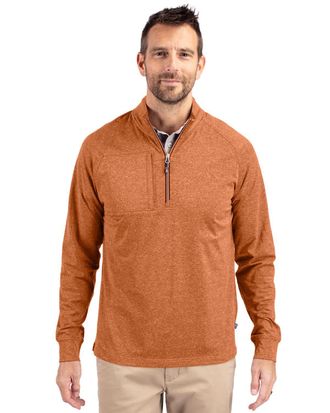Cutter & Buck Adapt Eco Knit Heather Mens Quarter Zip Pullover