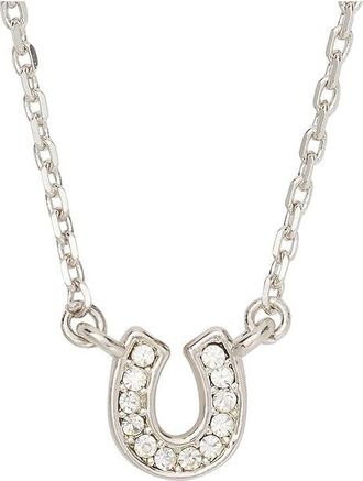 Kate Spade New York Youre A Gem Pave Horseshoe Pendant Womens Necklace Clear/Silver, Brass/Cubic Zirconia