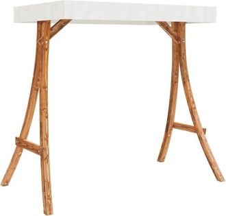 vidaXL Vidaxl - Swing Frame with Cream Roof Solid Bent Wood with Teak Finish