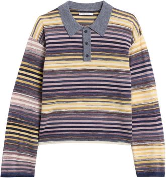 Holzweiler Luna Space Yarn Polo - Dames - Tops - Veelkleurig - Maat: S Wol