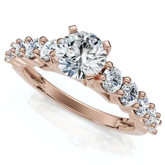 Pompeii3 Certified 2 1/2Ct Diamond Engagement Ring With Accents 14k Gold Lab Grown