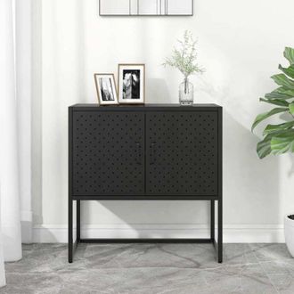 vidaXL Aparador De Acero Negro 75x35x75 Cm Vidaxl