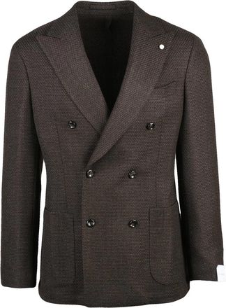Lubiam Textured Virgin Wool Double-Breasted Blazer