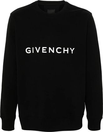 Givenchy Zwart Archetype Logo Sweatshirt - Heren - Sweatshirts - Zwart - M - Katoen - Hoodies & sweatvesten