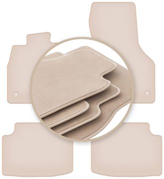 OEM Alfombrillas Beige Premium Para Skoda Octavia Iii Liftback, Sedan, Variante, Station Wagon 2012-2020