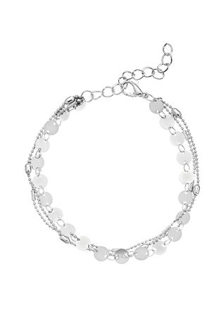 Lascana Fusskette LASCANA, Damen, Gr. Metall, silber (silberfarben), gl&auml;nzend, unifarben, Fussketten Fusskette, mit kleinen Pl&auml;ttchen, Fusskettchen-Armband, F