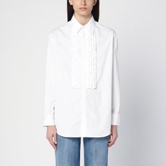 Bottega Veneta White poplin ruffle shirt