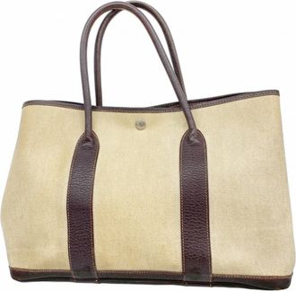 Herm&egrave;s Beige Toile H Tote Bag (Pre-Owned)