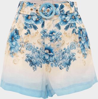 Aqua Blu Australia Portia Floral Linen-Blend Shorts
