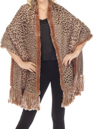 Belle Fare Womens Combo Reversible Shawl In Brown Combo