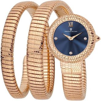 Christian Van Sant Womens Naga Blue Round 28mm