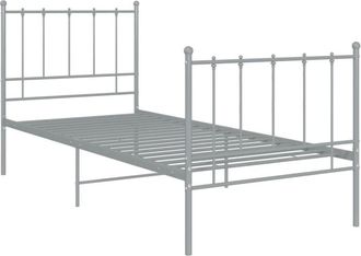 vidaXL Estructura De Cama Sin Colch&oacute;n Metal Gris 100x200 Cm Vidaxl