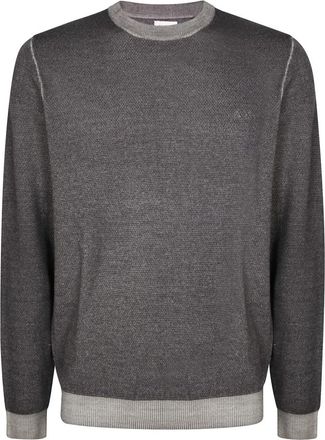 Sun 68 Rijstkorrel Chic Stijl Shirt - Heren - Ronde hals truien - Grijs - 2XL - Truien & Vesten