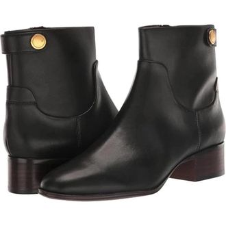 Franco Sarto Jessica Boots Black Leather Almond Toe Bootie RHS6744