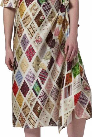 Lingua Franca Emerson Diamond Print Silk Wrap Skirt In Multi