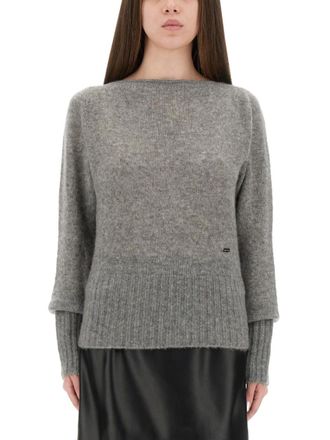 Tom Ford Grey Knitted Boat Neck Sweater