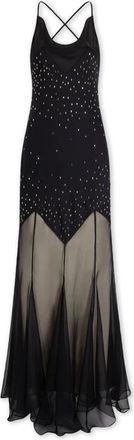 Paco Rabanne Vestido Largo de Gasa sin Mangas - Dresses - Mujer - Negro - XS