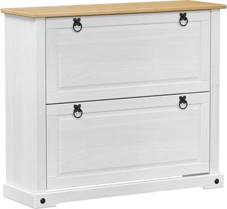 vidaXL Armario Zapatero Corona 99 X 32 X 85 Cm Madera De Pino Macizo Vidaxl