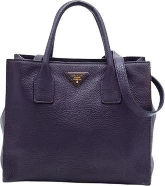 Prada Pre-owned Vintage Satchel - Dames - Vintage Shopper - Paars - ONE Size - Leer - Vintage