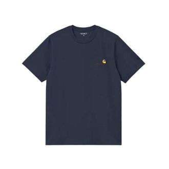 Carhartt Work in Progress Carhartt Wip, T-Shirts, male, Blue, Size: 2XL American Script T-Shirt