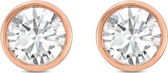 Diana M. Jewels 14KT ROSE GOLD LAB GROWN ROUND STUDS IN A BEZEL SETTING WEIGHING 15.00 CTS TW