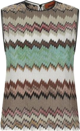 Missoni Sleeveless Tops, female, Multicolor, Size: S Zigzag Lam&eacute; Top