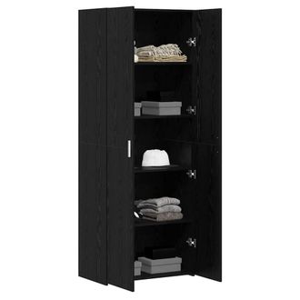 Berkfield Home Highboard Black Oak 70x42.5x185 cm Engineered Wood