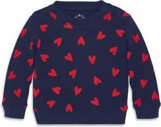 primary Baby Sweatshirt In Confetti Hearts in Navy Mini Lollipop Hearts at Nordstrom, Size 12-18M