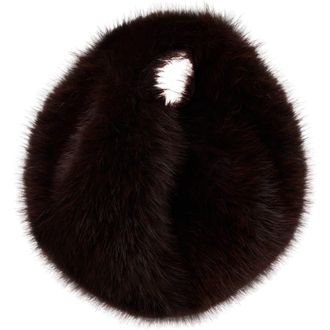 Naked Wardrobe Mini Faux Fur Bag in Dark Chocolate at Nordstrom