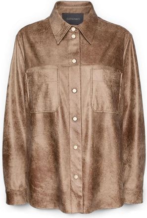 Elena Miro Unstructured Jacket - Dames - Overhemden - Beige - 5XL - Polyester - Overhemden