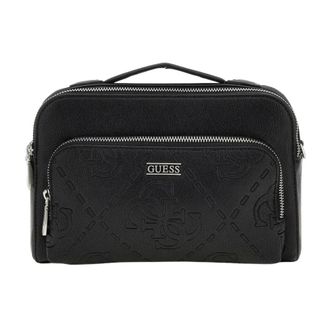 Guess Handbags, female, Black, Size: ONE SIZE Boston Crossover Black Shoulder Bag