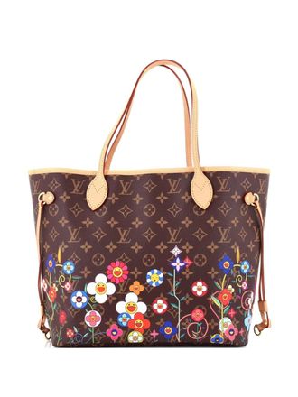 Louis Vuitton x Takashi Murakami Neverfull NM Flowers Monogram Canvas MM tote bag - Brown