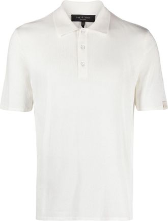 Rag & Bone Harvey ribbed-knit polo shirt - men - Nylon/Cotton/Viscose - S - White