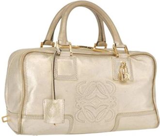 Loewe Pre-owned Handbag - Dames - Vintage Handtas - Beige - ONE Size - Leer - Vintage