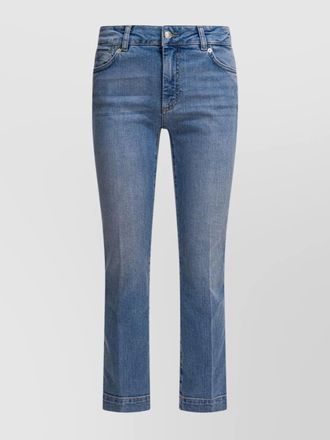 Sportmax denim flared cropped trousers