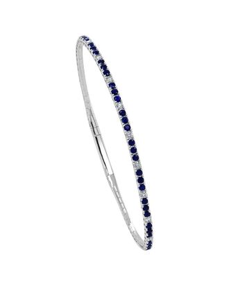 Sabrina Designs 14K 0.22 Ct. Tw. Diamond & Ruby & Sapphire Flexible Bangle Bracelet