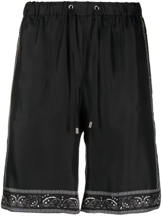 Philipp Plein skull-print silk shorts - men - Silk - L - Black