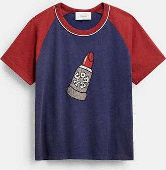 Coach Lipstick Graphic Raglan T-Shirt In Organic Cotton