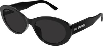 Balenciaga Ovale Zonnebril - Dames - Zonnebrillen - Zwart - 56 MM - Nylon - Accessoires