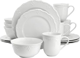 Elama Henryi 16 Piece Porcelain Dinnerware Set in White at Nordstrom