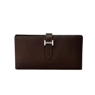 Herm&egrave;s Brown Epsom Leather Long Wallet (Bi-Fold) (Pre-Owned)