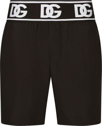 Dolce & Gabbana logo-waistband swim shorts - men - Polyamide/Polyamide/Spandex/Elastane/Spandex/Elastane - 2 - Black