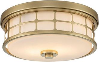 Quoizel Elstead Quoizel Guardian Cylindrical Ceiling Light Painted Natural Brass, IP44