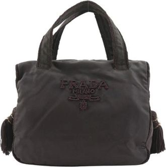 Prada Pre-owned Handbags, female, Brown, Size: ONE SIZE Pre-owned Nylon Handbag