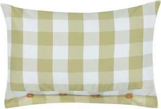 Beliani Beliani - Coj&iacute;n De Algod&oacute;n A Cuadros Estilo Cottage Verde 40 X 60 Cm Tamnine