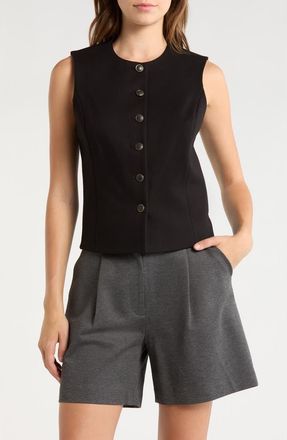 Rag & Bone Iris Ponte Vest in Black at Nordstrom Rack, Size X-Large