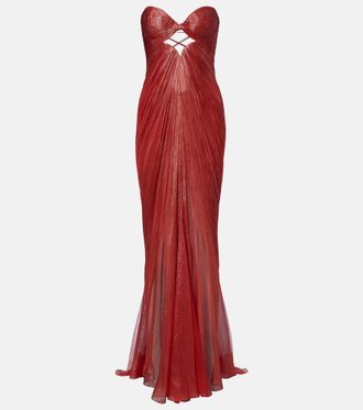Maria Lucia Hohan Rachel draped silk muslin bustier gown
