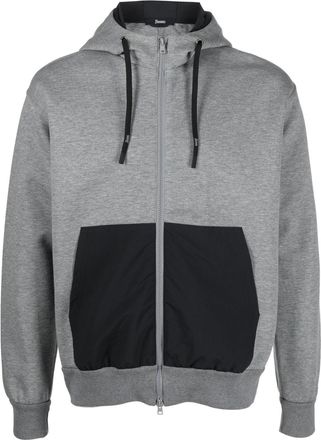 Herno layered-effect cotton-blend hoodie - men - Cotton/Polyester - 48 - Grey